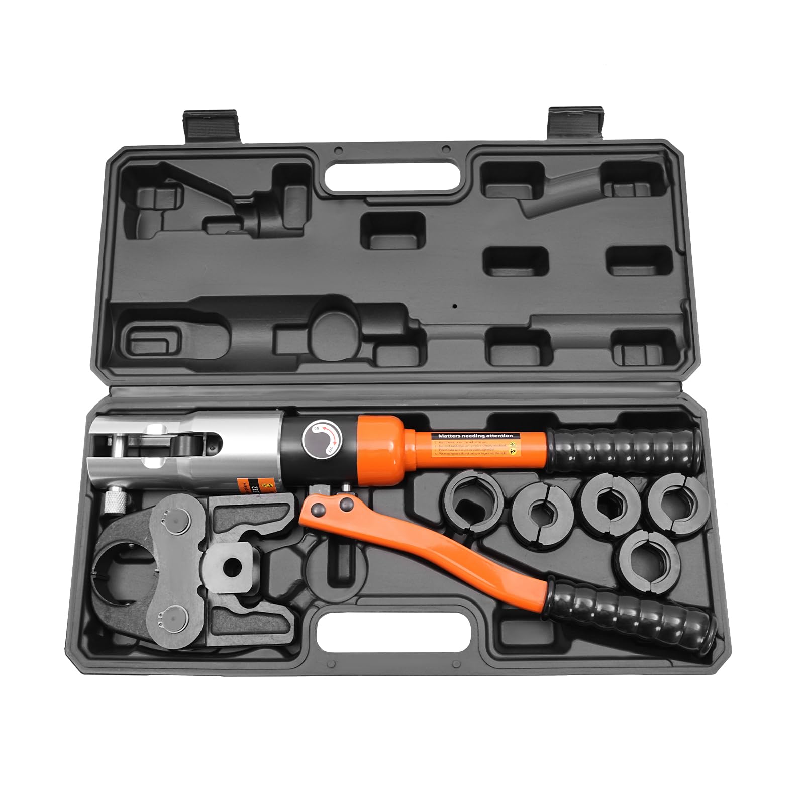 ROMYIX Hydraulic Crimping Pliers 10T,Hydraulic Press Tool with Press Jaws, V12, V15, V18, V22, V28 molds