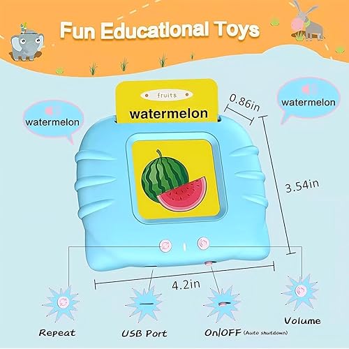 Miniatura 3 de Tarjetas didácticas parlantes para niños pequeños con 224 palabras visuales, juguetes interactivos de aprendizaje educativo ABC, juguetes de terapia