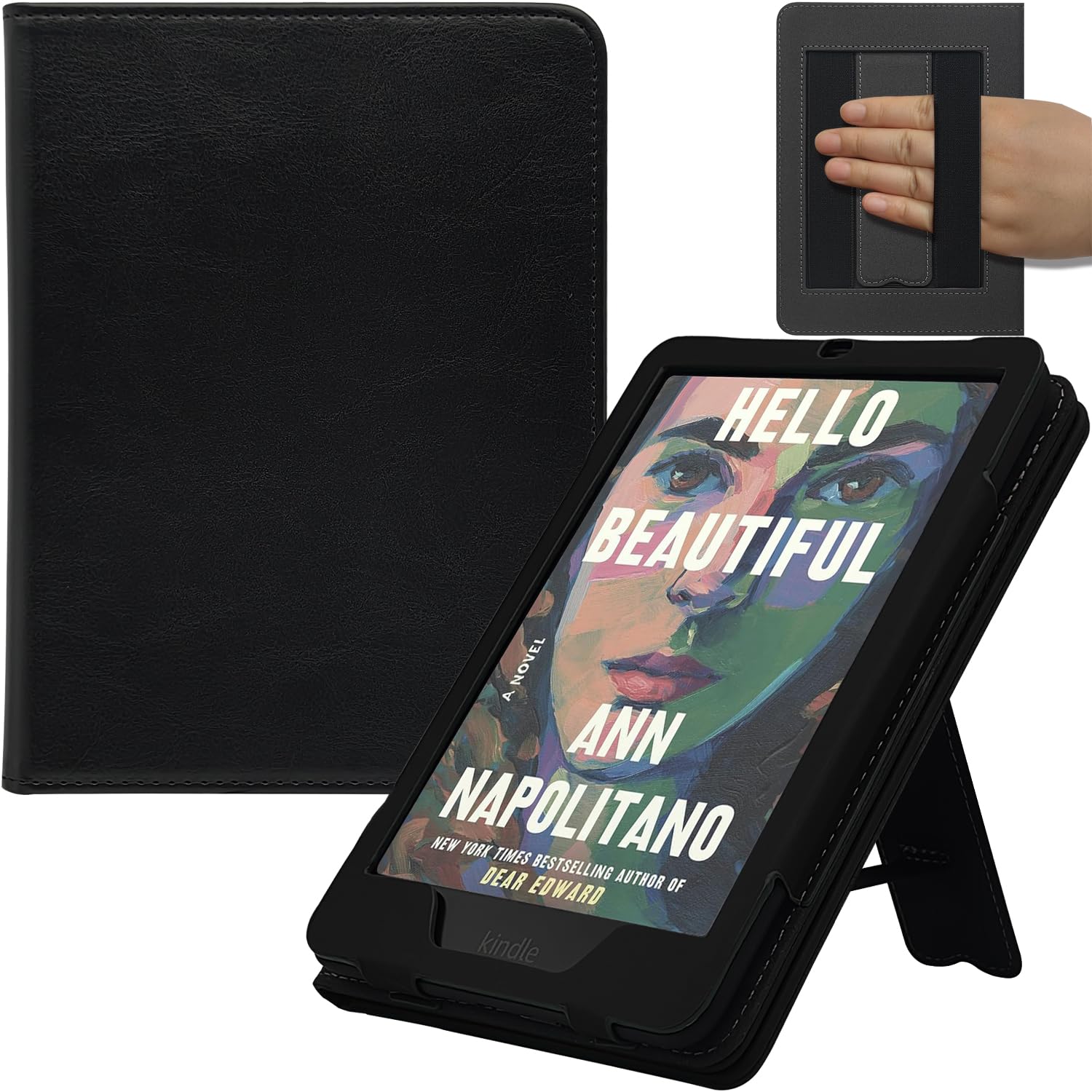 Custodia con supporto per Kindle Paperwhite da 7"/6" (12a/11a generazione-2024/2021) e Kindle Colorsoft Signature Edition, custodia in PU con funzione di accensione e spegnimento automatico