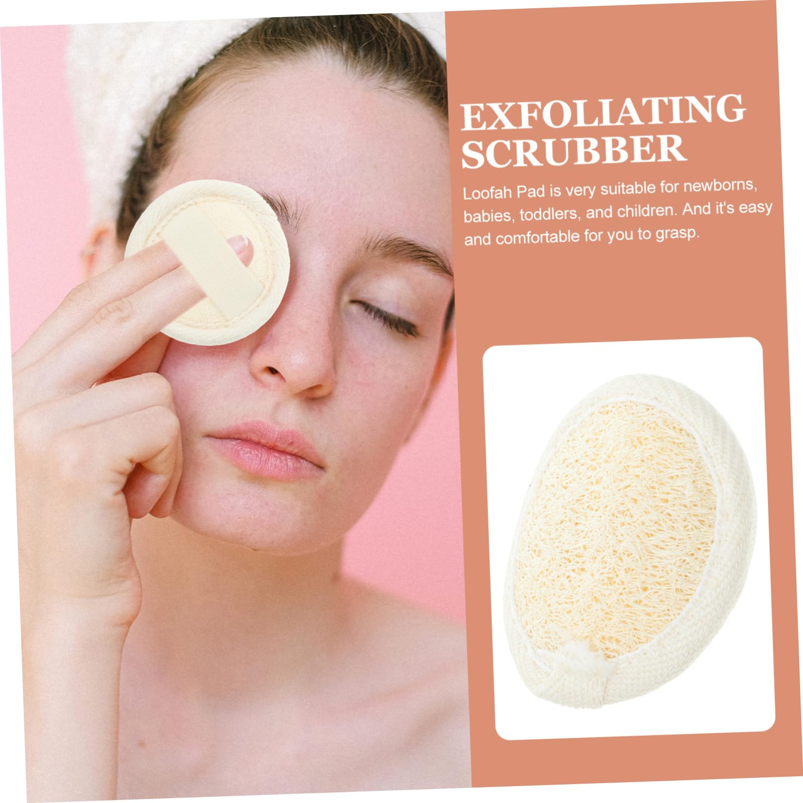 Baluue 18 Stück Luffaschwammpads Runde Gesichtspads aus Natürlichem Loofah mit Massagefunktion zum Abschminken und Sanften Gesichtsreinigung zu Hause der Dusche