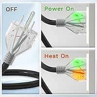 Vista 3 de MAXKOSKO 100 pies. 120V Cinta de Calentamiento de Tubería con Luces Duales, Cinta de Calor Autorregulable para Tuberías de Agua de Metal y Plástico