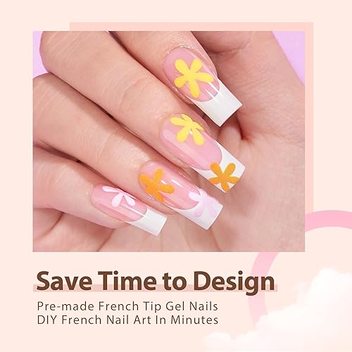 Miniatura 3 de BTArtboxnails Juego dúo de uñas francesas con protección