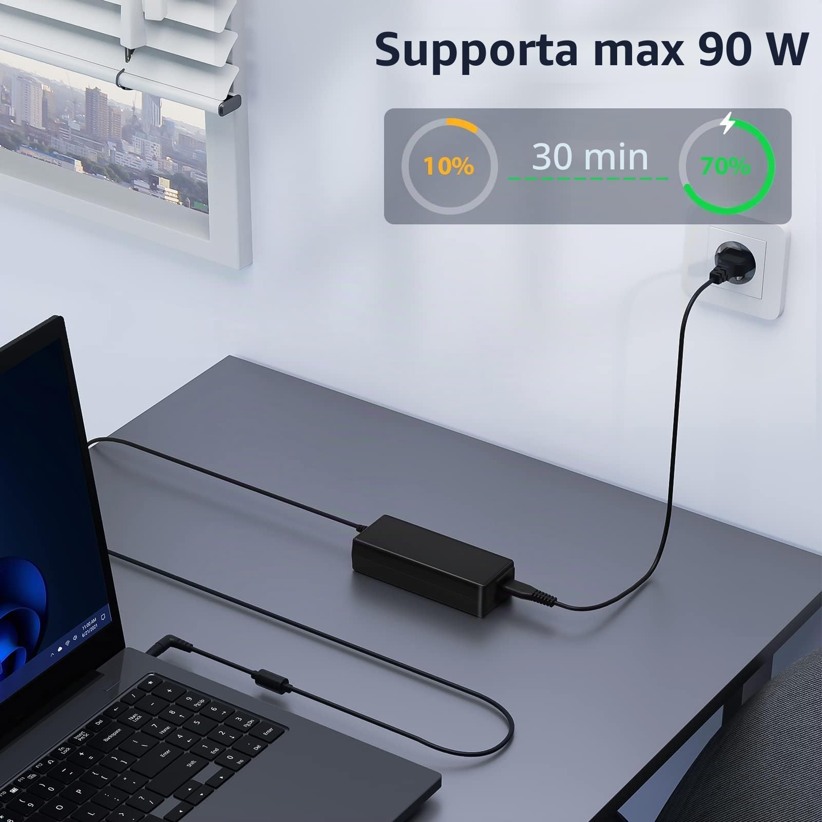 90W Alimentatore Universale Notebook Caricatore PC Universale Portatile per HP Stream ASUS Lenovo Dell Acer Toshiba Sony Fujitsu MSI Samsung