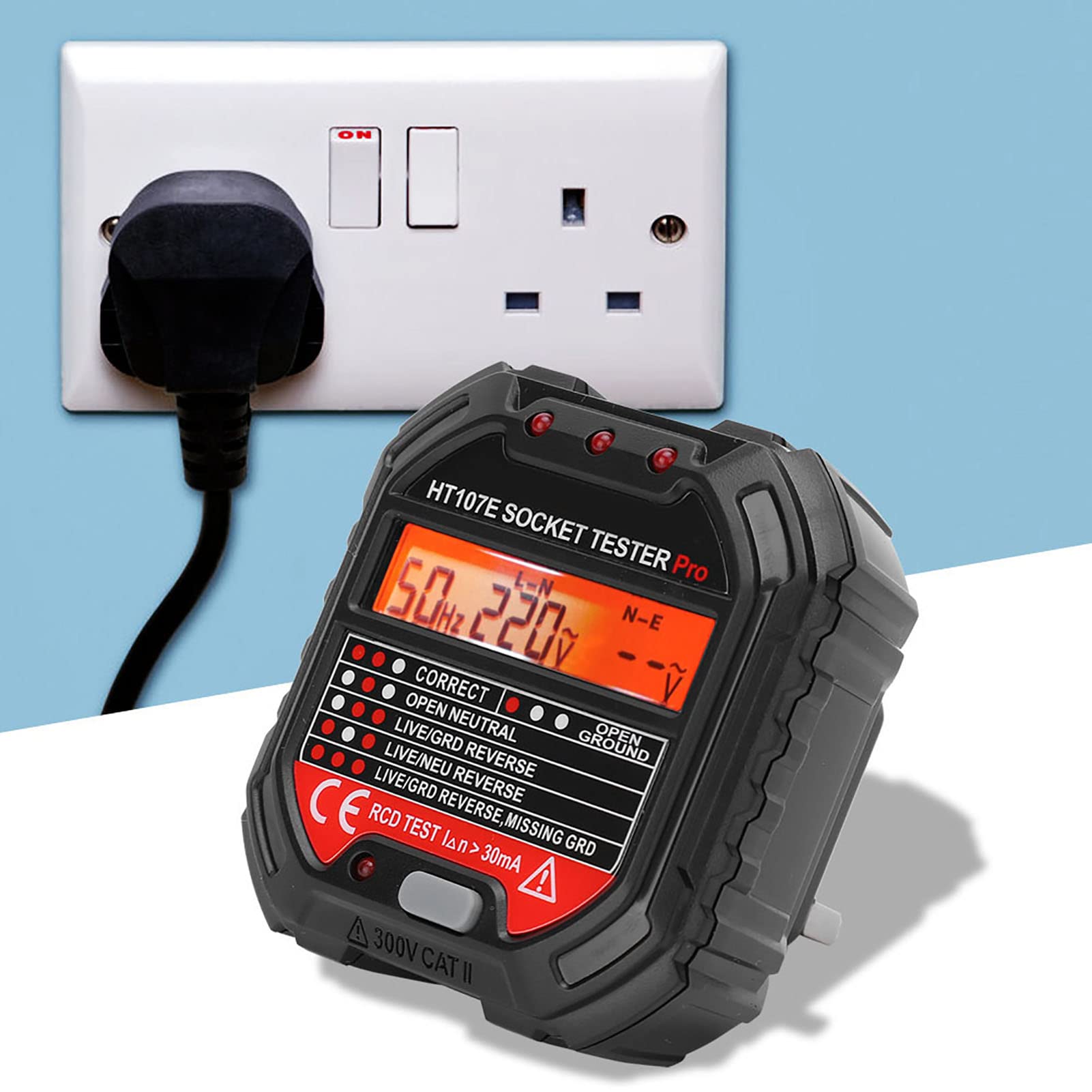 Outlet Tester with LCD Display, Receptacle Socket Tester Circuit Analyzer - Image 3