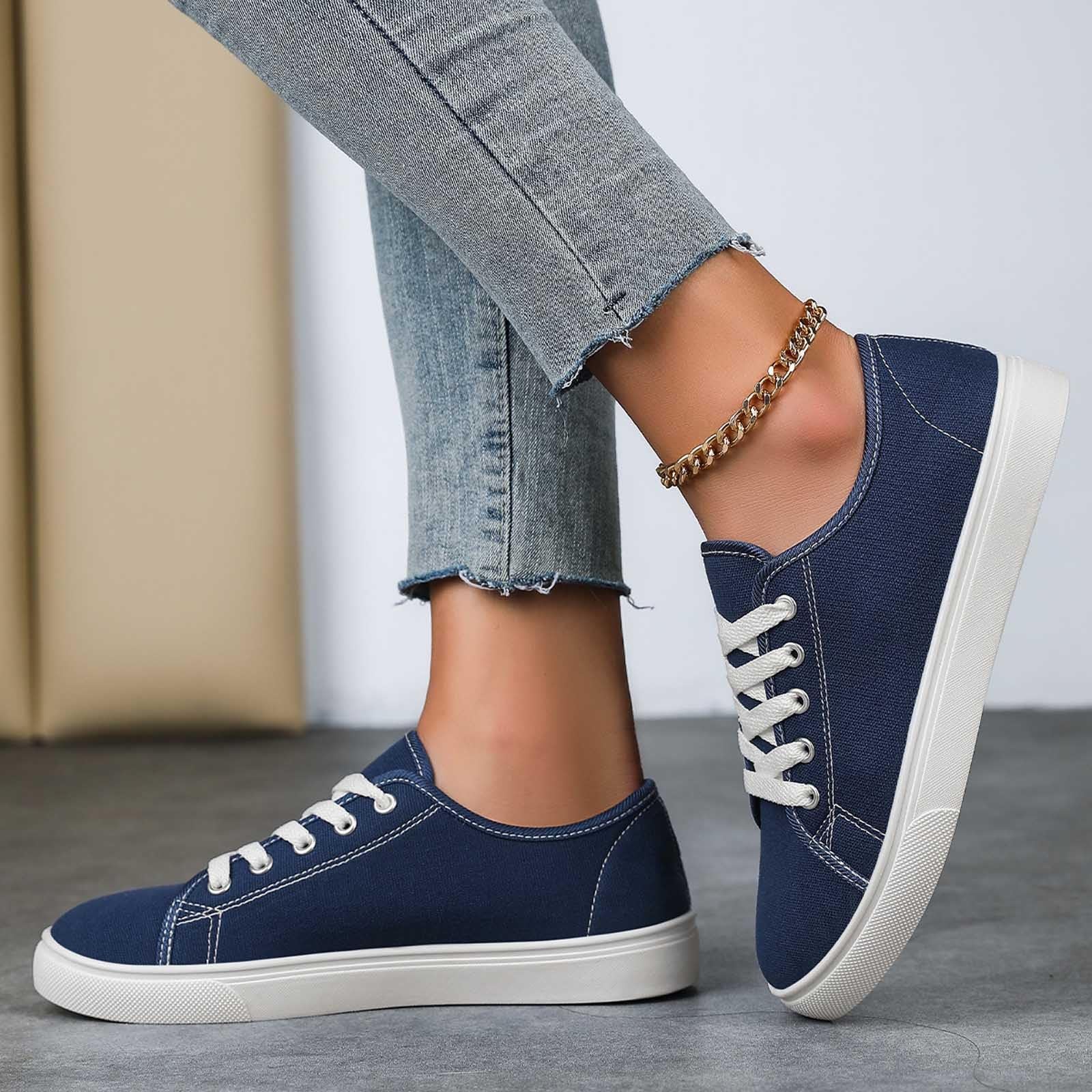 Scarpe Casual da Donna, alla Moda, Unisex, con Lacci, in Tela, comode, Piatte, Traspiranti, da Indossare Tutti i Giorni, per Donne e Uomini.