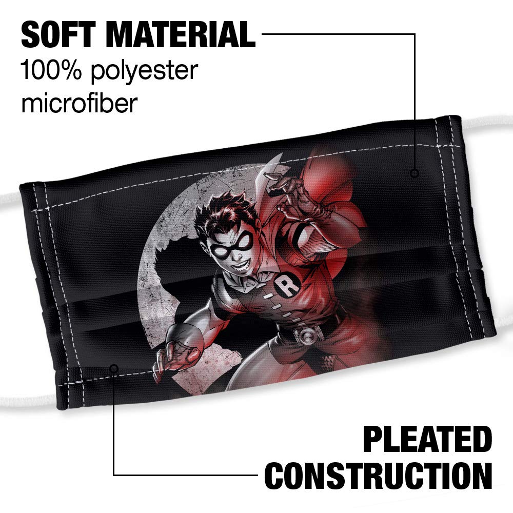 Popfunk Batman Robin Spotlight 1-Ply Reusable Face Mask Covering with Adjustable Nose Wire, Unisex