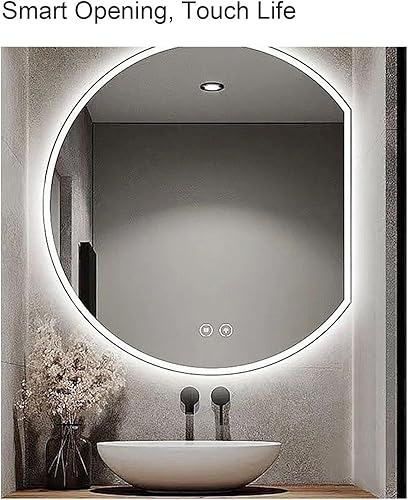 Miniatura 4 de Espejo de tocador LED para baño con luz delantera y trasera, espejos de pared con antiniebla, 2 colores (tamaño pequeño)