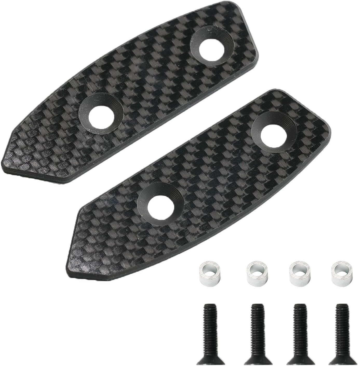 Carbon Fiber Mirror Block Off Base Plates, Decorative Mount Cover Caps Set Fit for Suzuki Hayabusa 2021 2022 2023