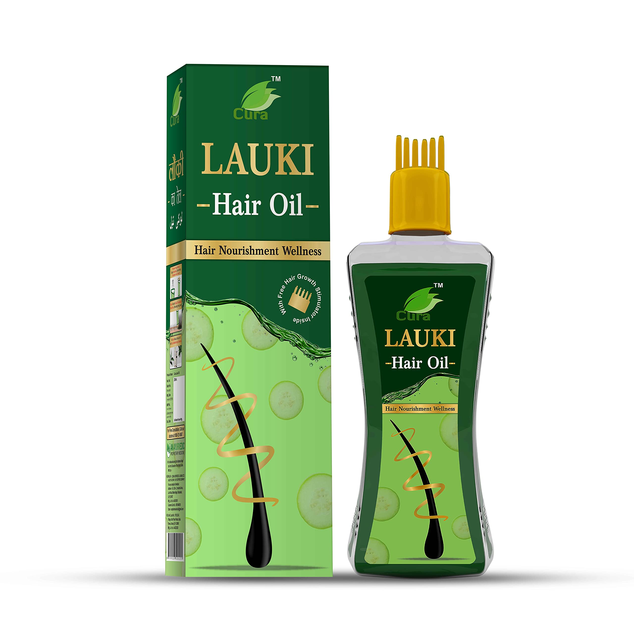Cura Lauki Oil (200ml) | Bottle Gourd Oil with Free Hair Growth Stimulator | Promotes Hair Growth | Improves Scalp Health | Reduces Hair Fall | Essential for Healthy Hair Growth with Applicator…-image-38