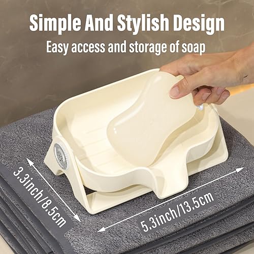 Miniatura 3 de Jabonera de drenaje mejorado, soporte para jabón de ángulo ajustable, mantiene el jabón seco, soporte para jabón en barra para fregadero, jaboneras