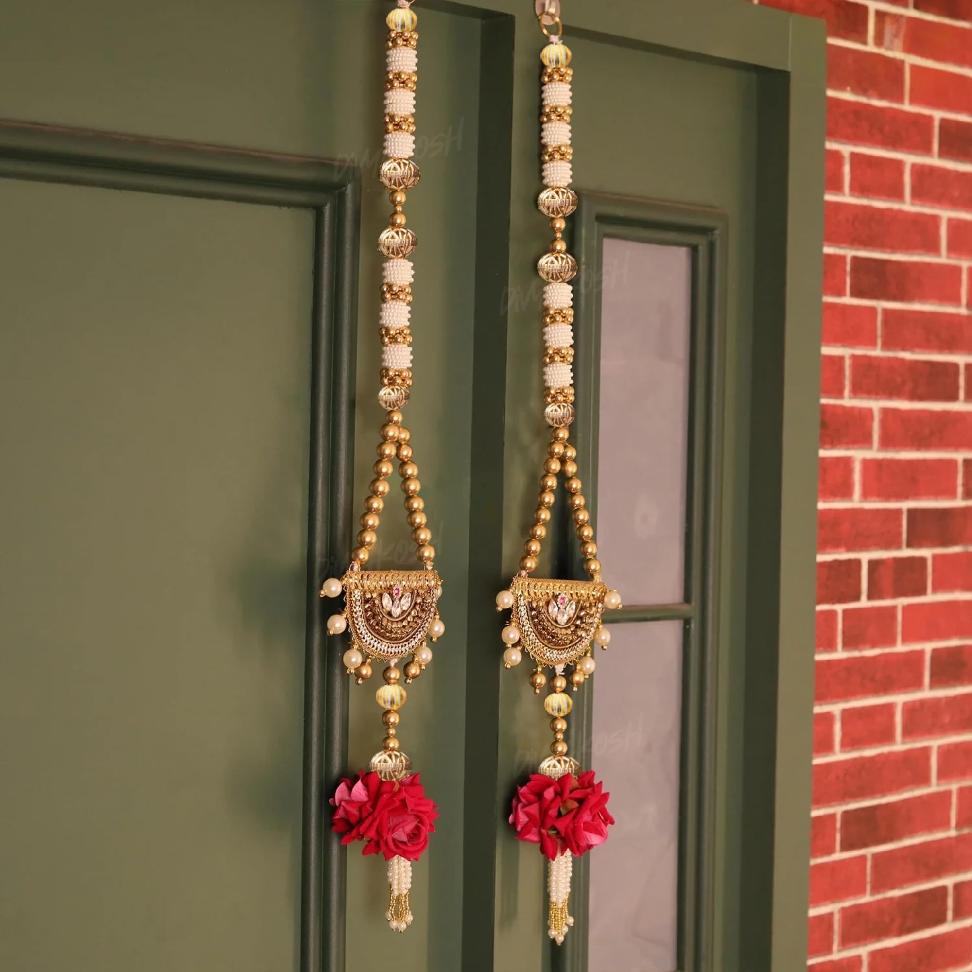Divyakosh Door Side Hanging for Home Decoration - Set of 2, Wall Side Hanging, Multipurpose Door Hanging, Diwali Decoration Hanging Items & Wedding, 28 Inch — image 1