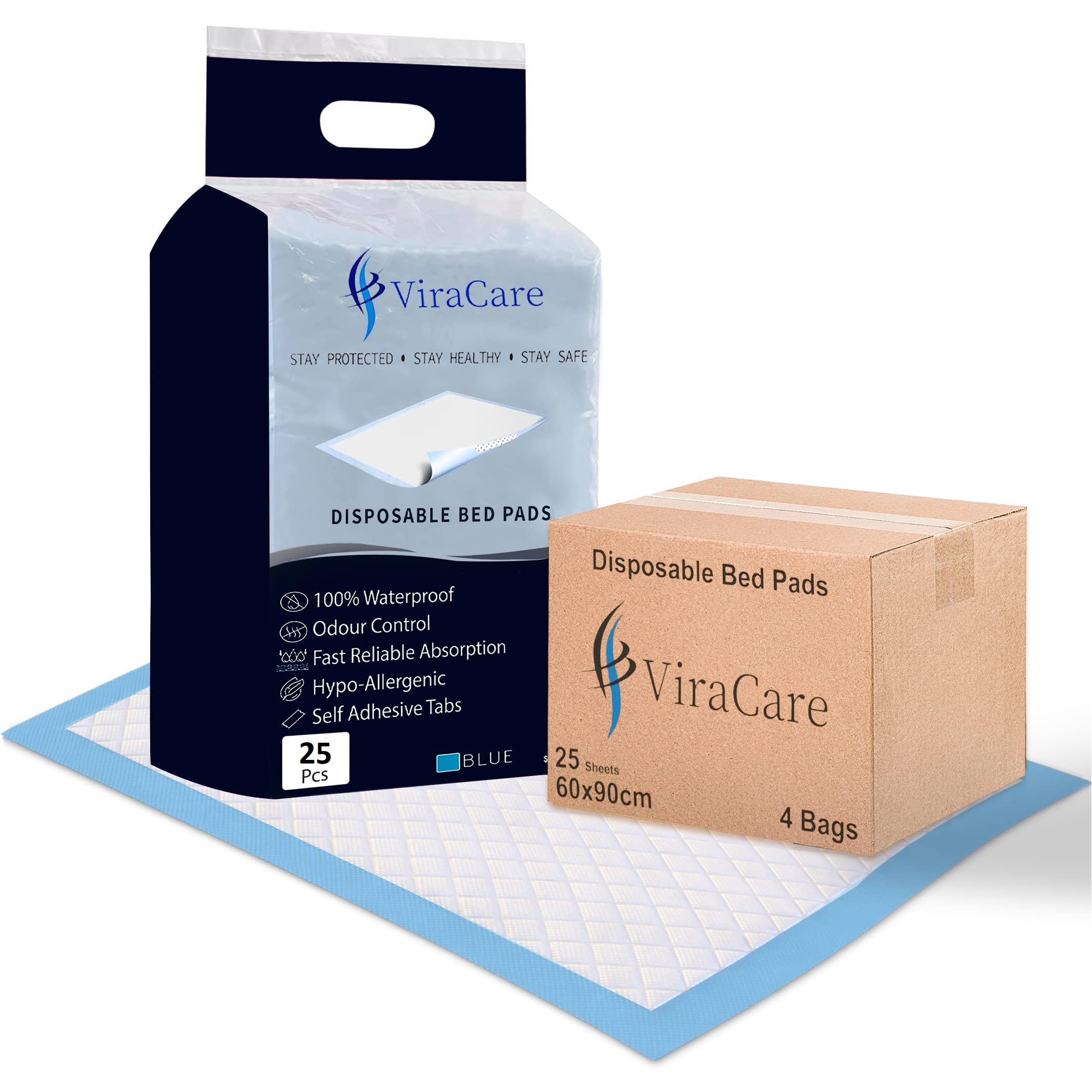 Buy 100 x Incontinence Bed Pads Elderly and Disabled 60x90 cm