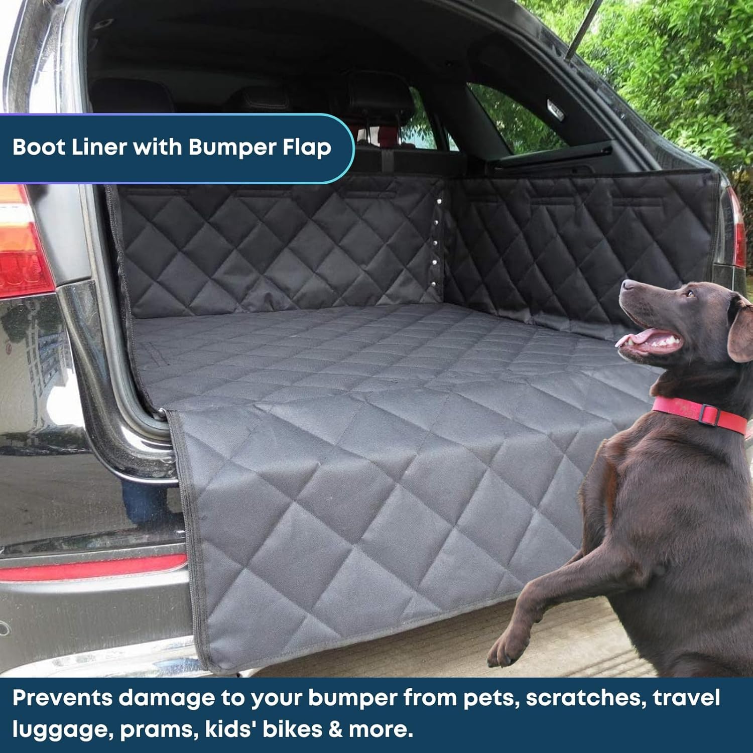 Housse Protection de Coffre de Voiture pour Porsche Cayenne Coupe 2019-2024,Tapis de Coffre Chien Imperméable Housse de Coffre avec Protection Pare-Chocs