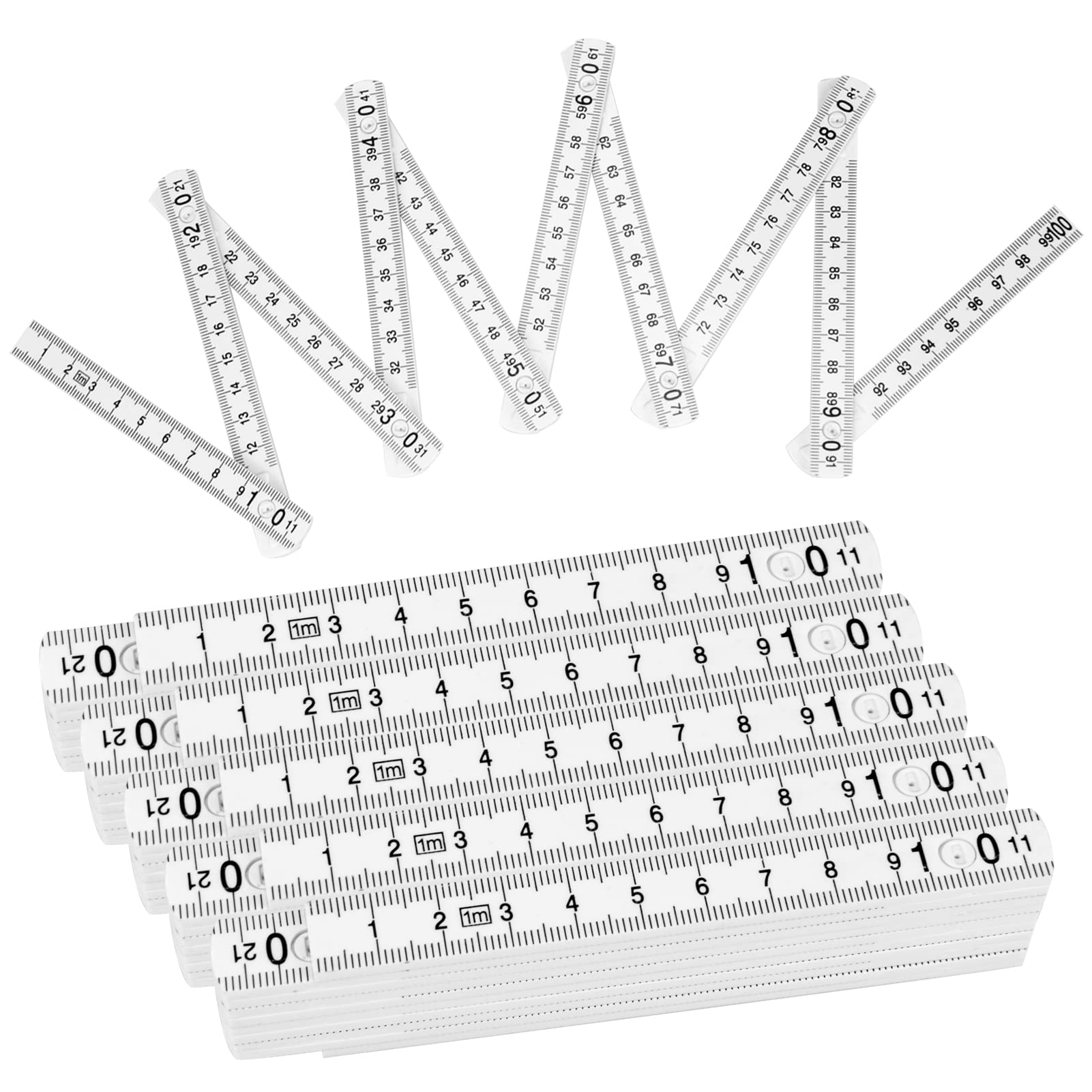 6 Metro Pieghevoli BYZESTY Da 1 Metro - Bianco, Con Blocco Angolo 90/180°, Ideali Per Fai Da Te - Foto 5