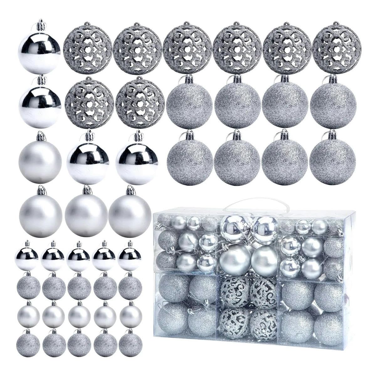 100 Stück Weihnachtsdeko-Kugeln, Weihnachtskugeln für den Baum, Partyzubehör, Weihnachtsschmuck, Kugeln, Roségold
