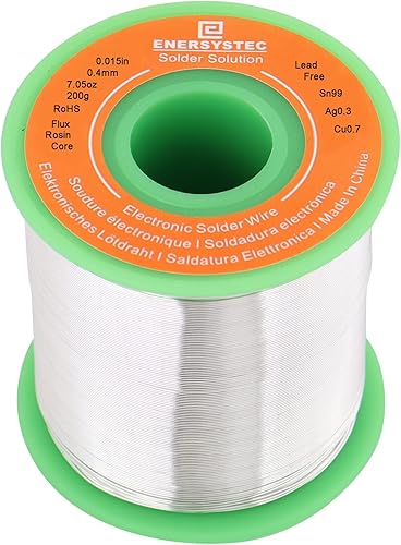 0.016 in de diámetro de alambre de soldadura fino sin plomo 7.05 oz electrónica alambre de soldadura núcleo de colofonia aleación de calibre fino