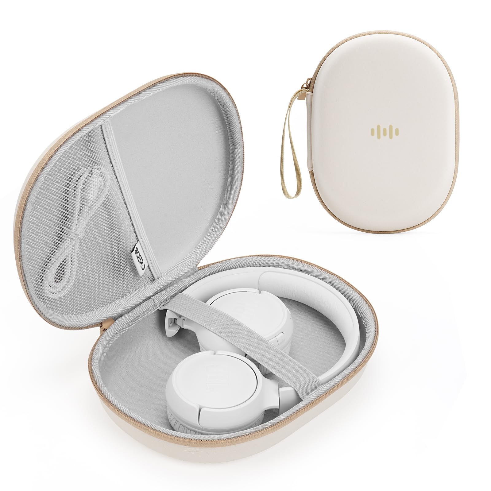 Hoofdtelefoon-tas, over-ear, hard, voor JBL/Soundcore/Sony/Bose/Beribes, ultradunne reis-hoofdtelefoonhoes, case, draagbaar, universeel, voor de meeste draaibare hoofdtelefoons (blauw