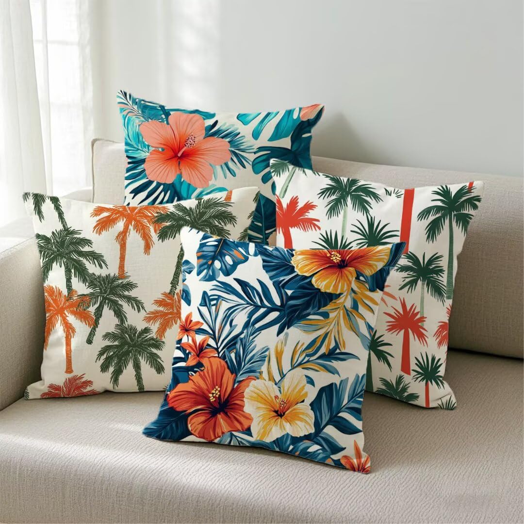 Housse de canapé été imperméable en lot de 4 taies 35x35 pour embellir le salon familial