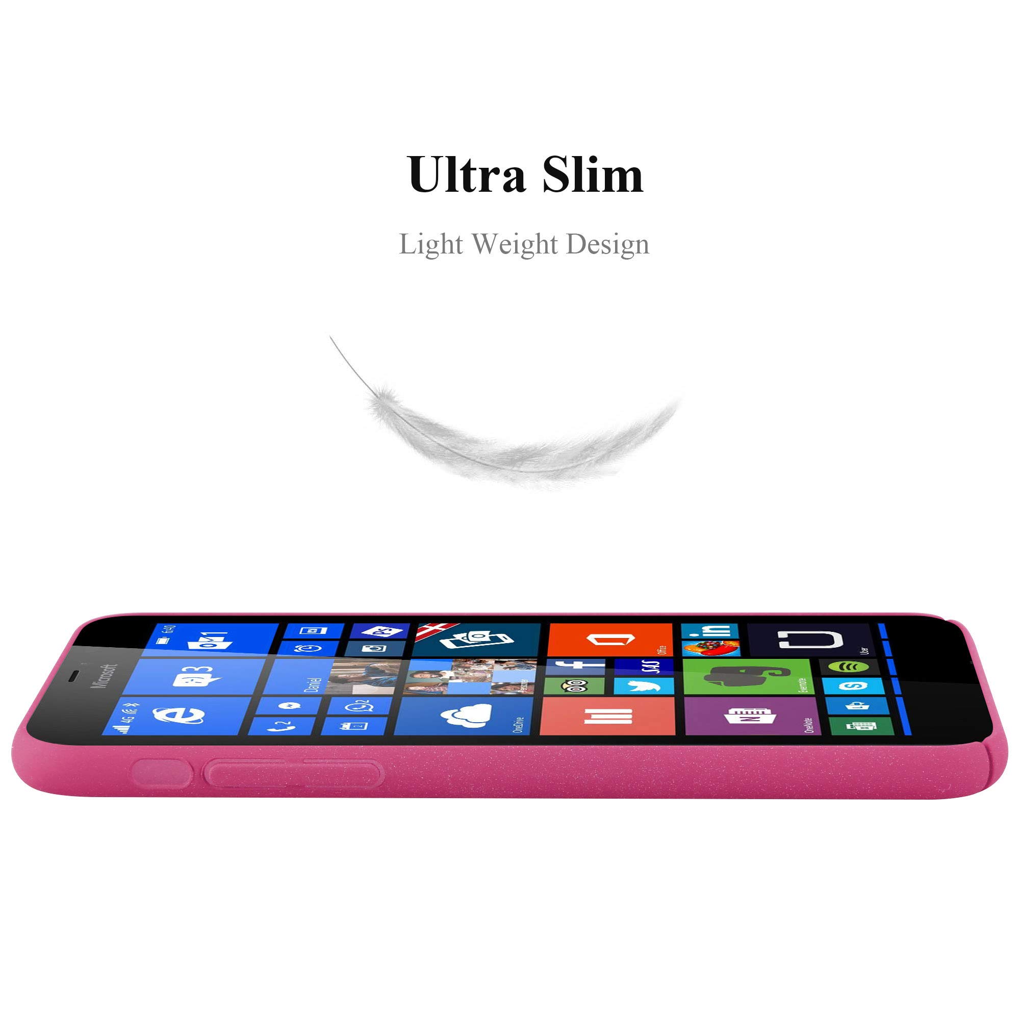 Cadorabo Custodia Rigida Per Nokia Lumia 950 XL - Frosty Rosa, Cover Sottile Antiurto In Plastica Con Bordo Rialzato - 4