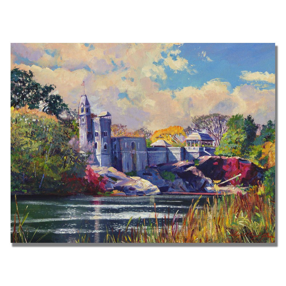 Belvedere Castle Central Park by David Lloyd Glover, 35x47-Inch Canvas Wall Art
