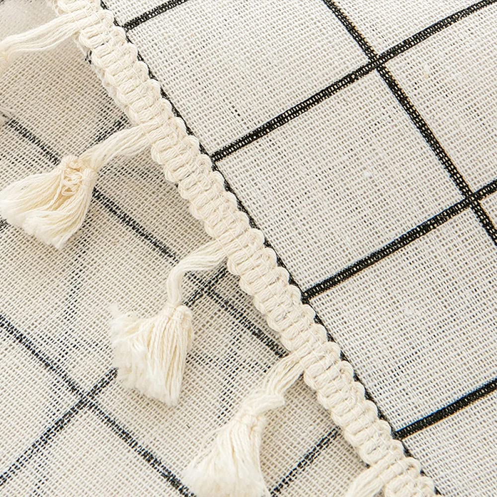 Manteles Mesa Antimanchas Algodón y Lino Transpirable para Bufé Fiesta Cena Boda Picnic y Más White 140 × 240cm