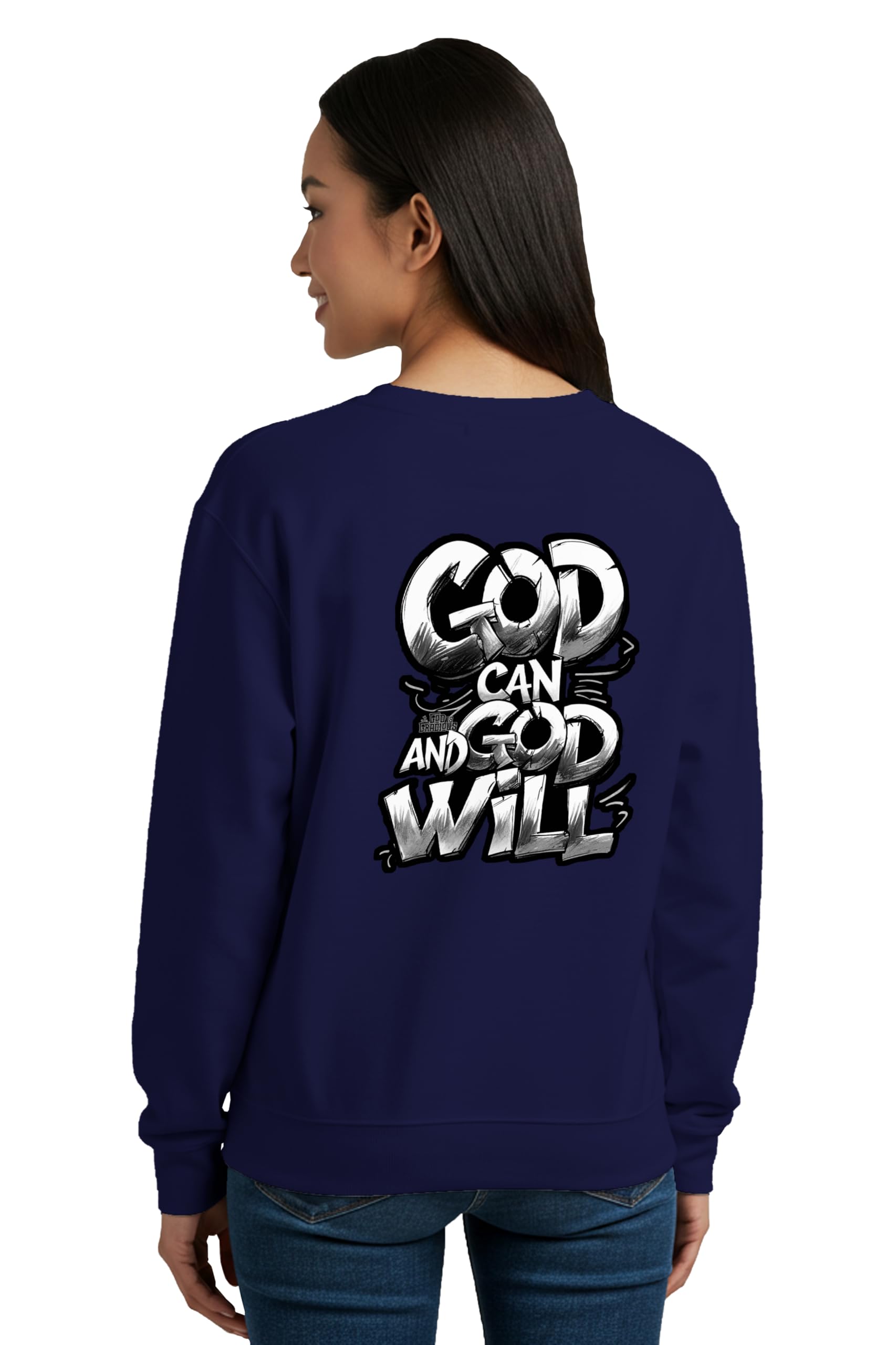 Sweatshirt for Woman God Will Cotton Blend Graphic Print Full Sleeve Stylish Round Neck Regular Fit Gen Z Winter Sweatshirt-image-20