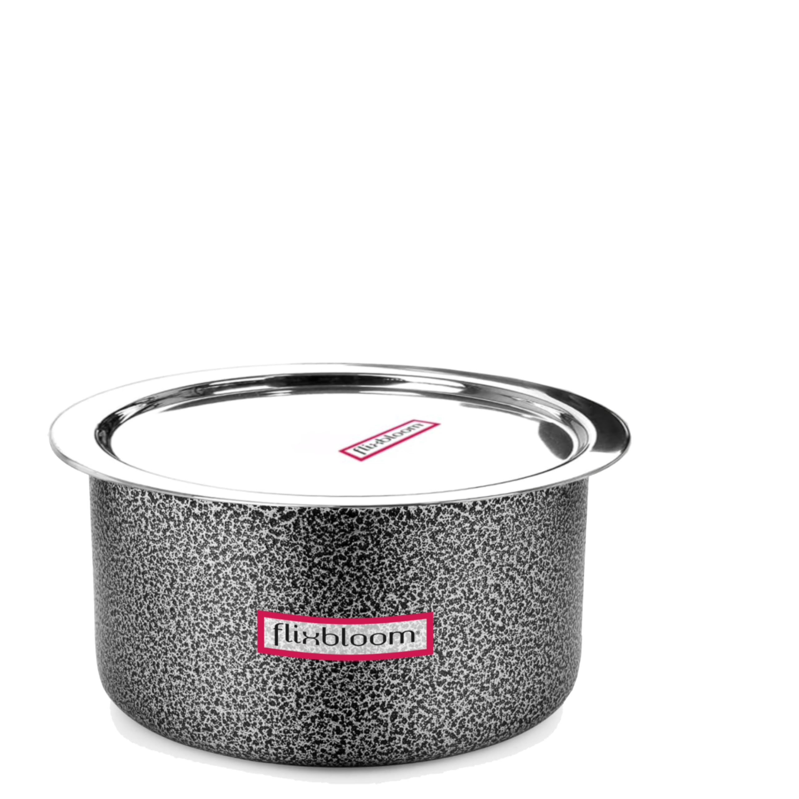 Flixbloom Cosmic Black Hard Anodised Induction Base & Stove Friendly Cookware Tope/Bhagona/Patila/Handi Utensil for Kitchen Cooking
