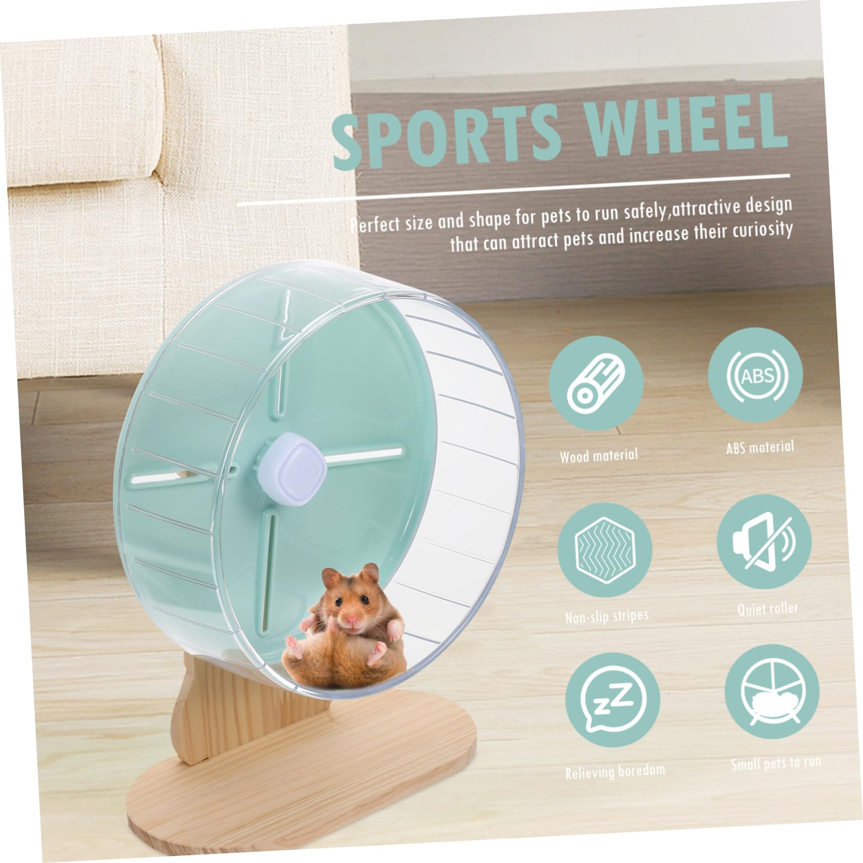 1ensemble Silencieuses pour Hamsters avec Support Jouet Adorable pour Petits Animaux Gerbiles Et Chinchillas pour Cage Et Divertissement