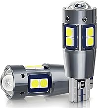 Canbus T10 W5W 6000K 10 SMD LED Position Lights with Lens Pair of Bulbs No Error Ice White