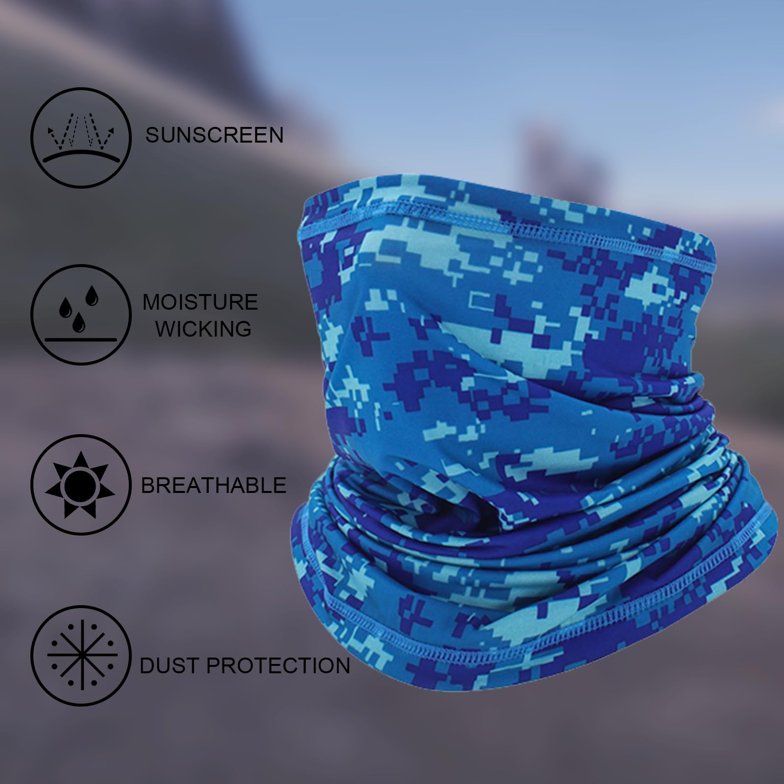 Paquete de 3 polainas de verano para el cuello, de seda helada, protección solar UV, bufanda para la cara, pasamontañas para hombres y mujeres