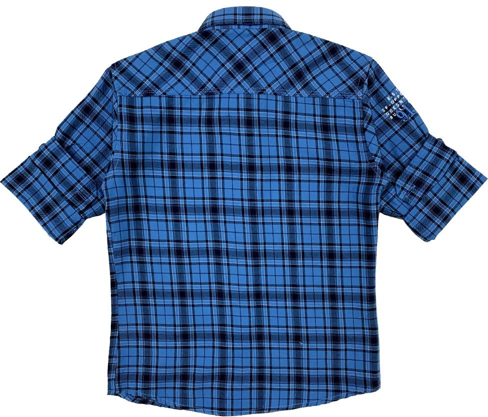 Image of CAVIO Boys Checkered Casual Blue Regular Fit Shirt | Pack of 1 | I545402-P