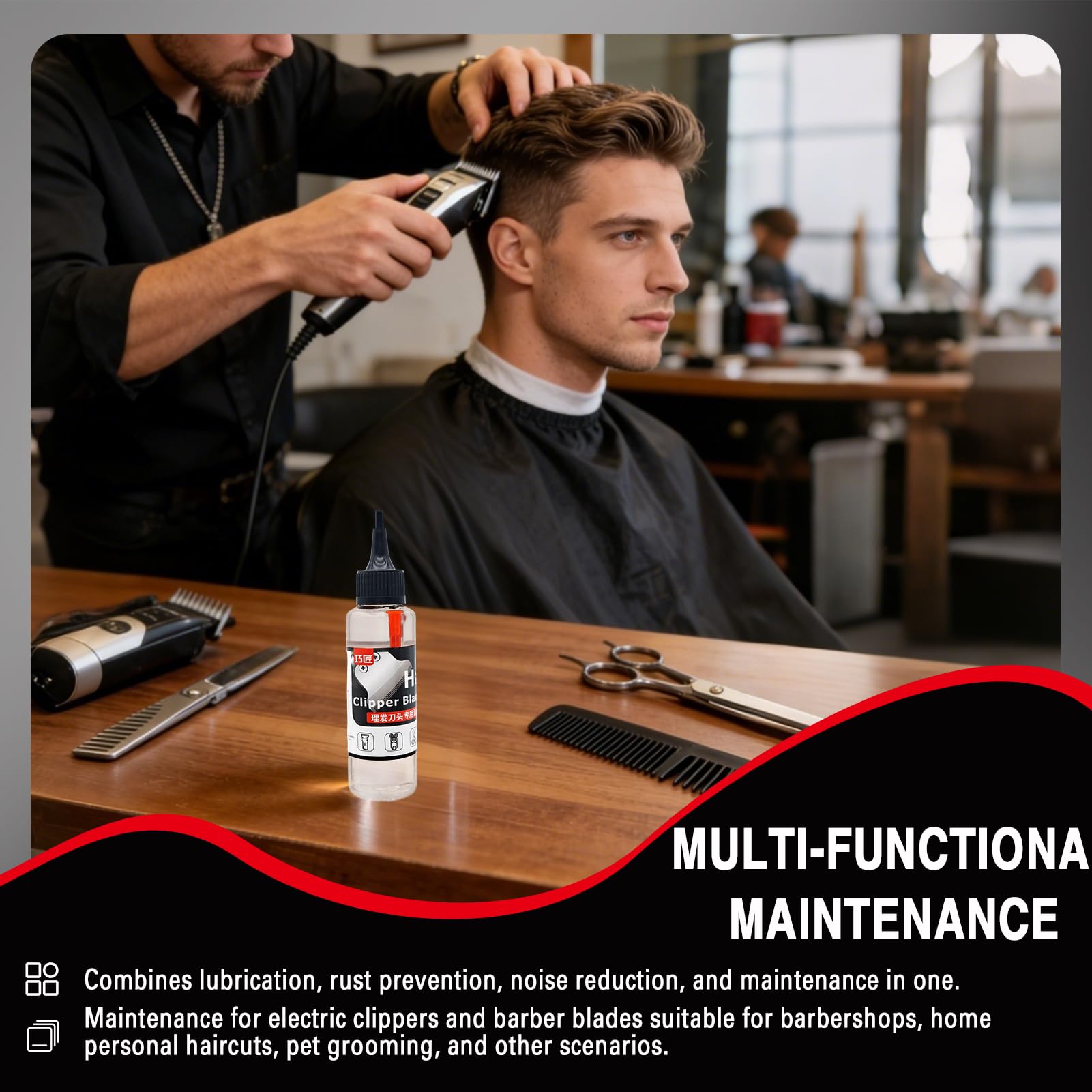 3pcs Aceite Lubricante,Aceite Maquina Cortar Pelo con Cepillo de Limpieza,Aceite para Cabezas de Afeitadora para Cortadoras de pelo, Reduce la fricción Cortadoras de pelo — view 6