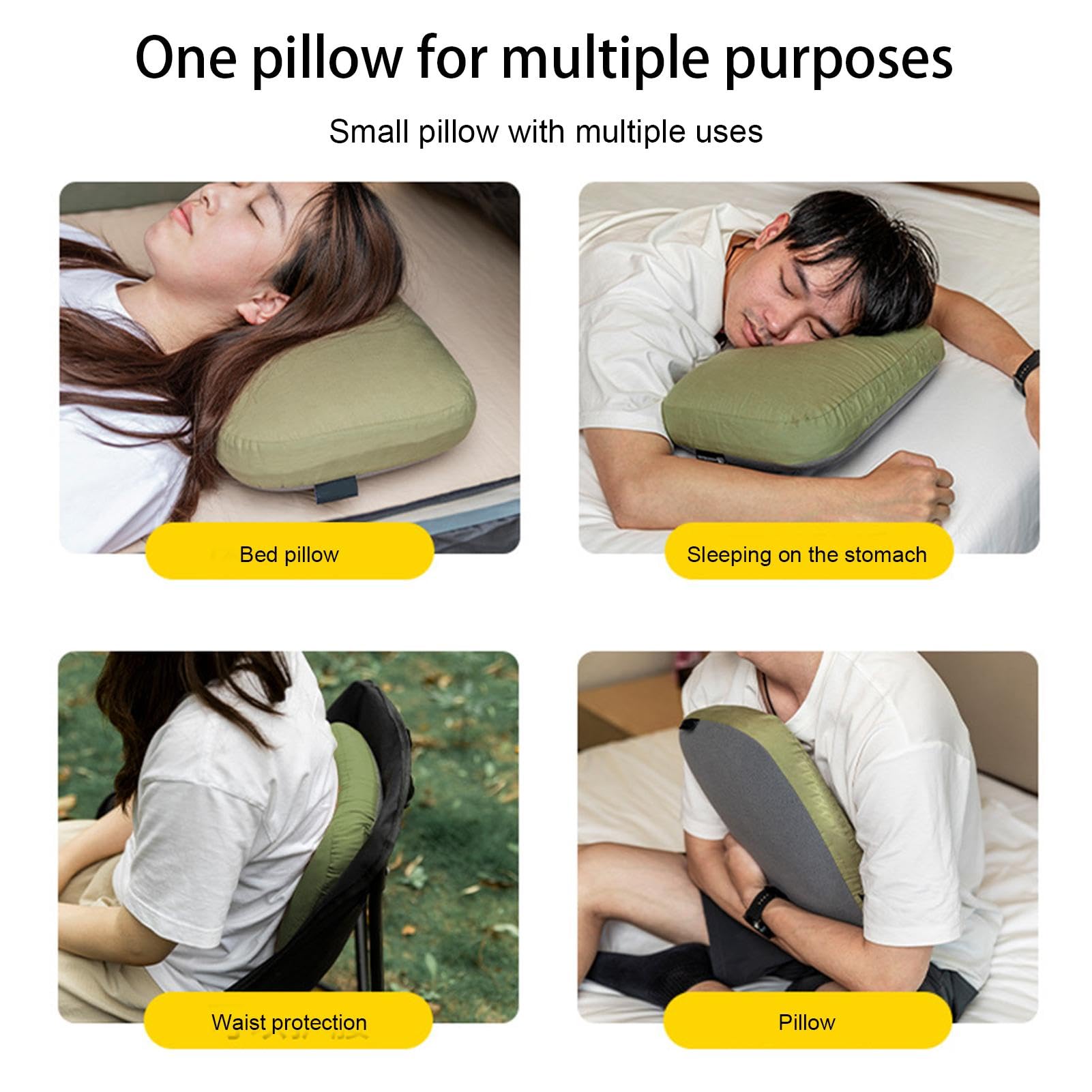 Oreiller De Backpacking Oreiller Compact, Ergonomique et Compressible, avec | Rebondissement Lent Housse Amovible Petit Lavable Respirant Compressible Camping Randonné