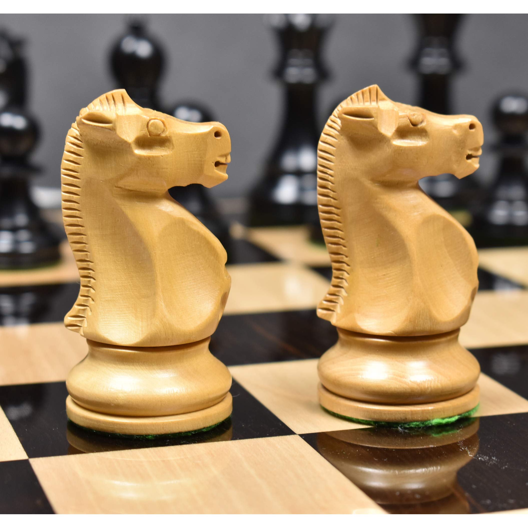RoyalChessMall - 1972 Championship Fischer Spassky Schachfiguren-Set - doppelt gewichteter ebonisierter Buchsbaum & Buchsbaum