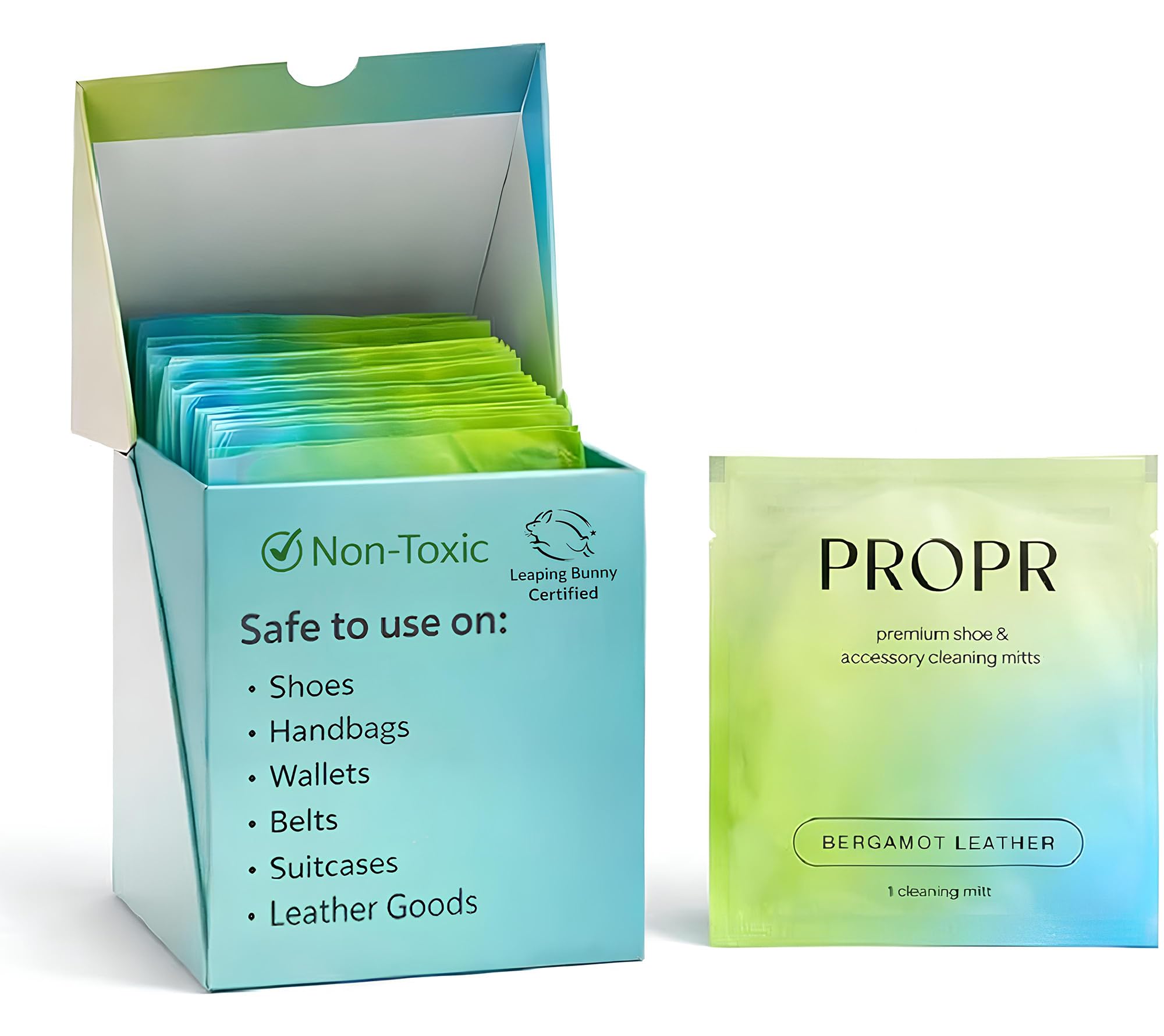 PROPR Premium Double Sided Shoe Cleaning Mitt – Individually Wrapped Travel Shoe Cleaner for Sneakers, Handbags & Leather