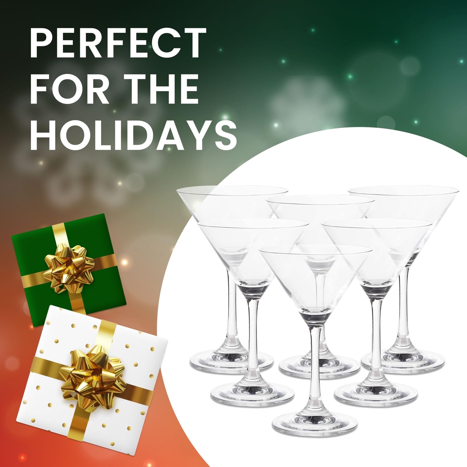 Juvale Lot de 6 Verres à Martini pour Cocktails, Forme de V, Passent au Lave-vaisselle, Verre Transparent, 150 ml