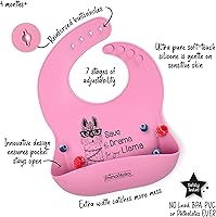 Vista 2 de PrimaStella Baberos de silicona para bebés – Babero suave ajustable impermeable para bebés y niños pequeños Sin BPA