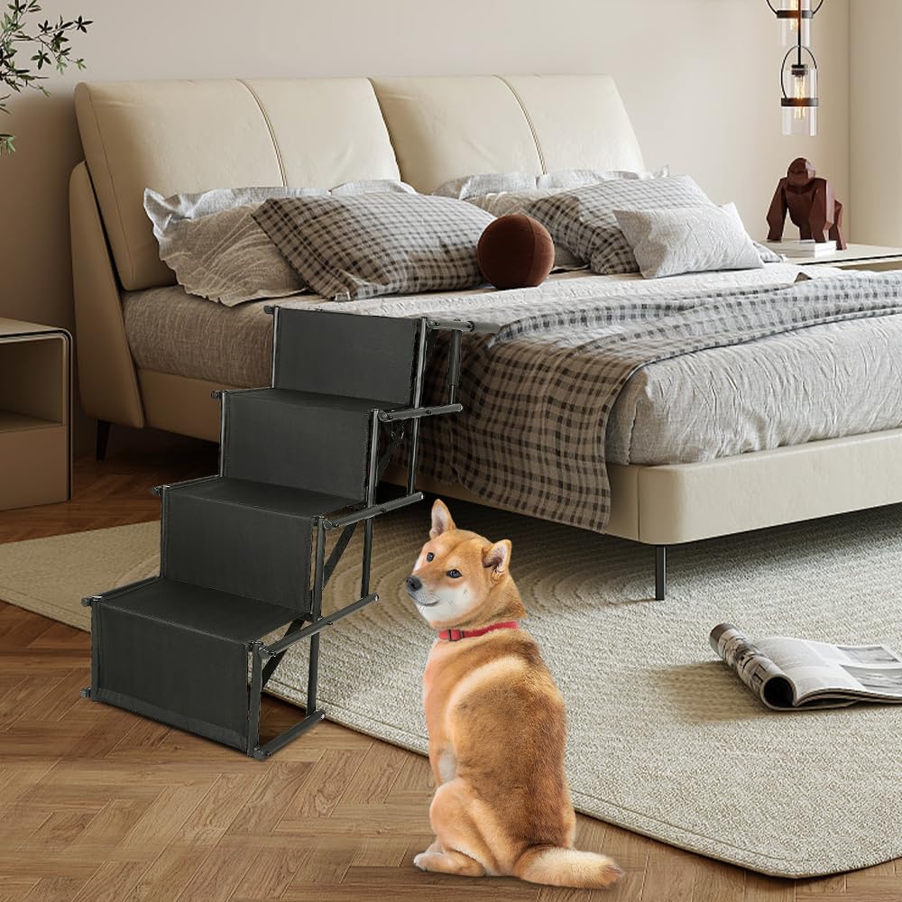 OHMG Rampa pieghevole per cani, rampa regolabile, scala per cani pieghevoli, per cani grandi e piccoli, gradini per animali domestici, rampa auto, 75 kg, per tutti i veicoli