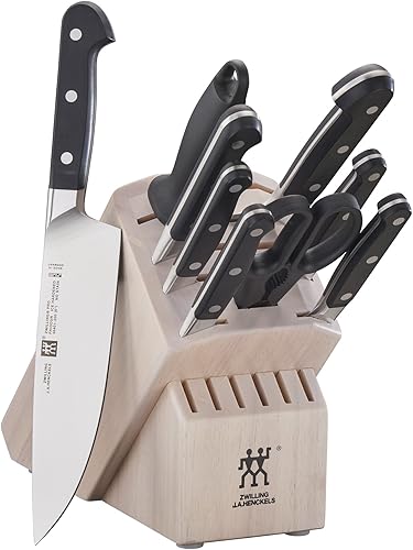 ZWILLING Pro - Juego de bloques de cuchillos (10 unidades), color blanco