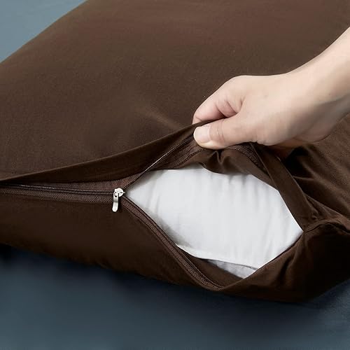 Miniatura 5 de Entisn Juego de 2 fundas de almohada corporales, 1800 hilos, de microfibra cepillada, suave y acogedora, con cremallera oculta, 20 x 48 pulgadas,