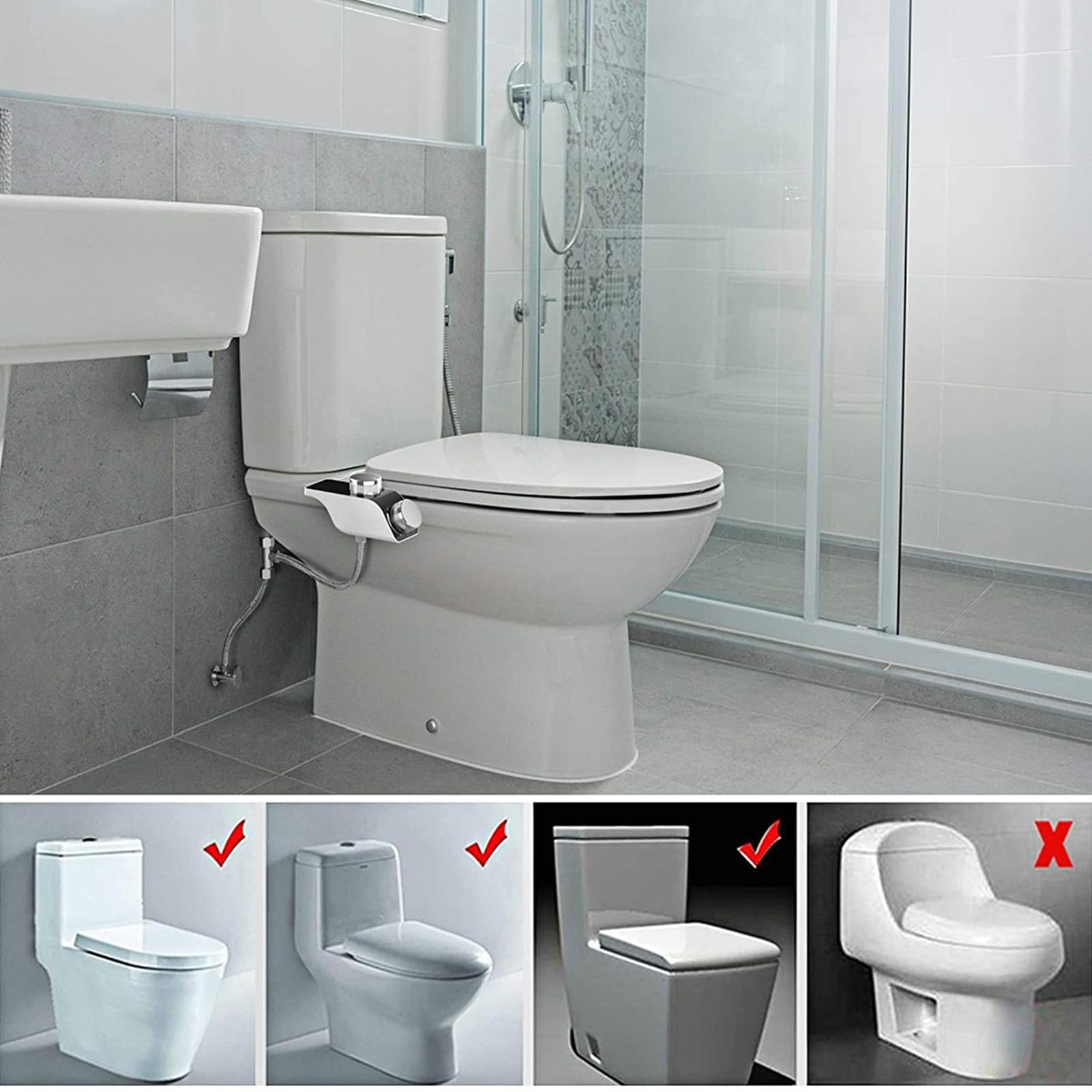 Accessoire de Bidet pour Toilettes, Pression D'eau Réglable, 3