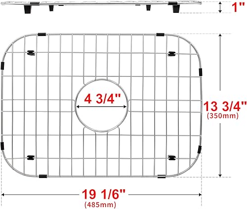 Miniatura 2 de LQS Rejilla de fregadero y rejilla inferior del fregadero, protector de fregadero para fregaderos de cocina de acero inoxidable de 19 1/16 x 13 3/4