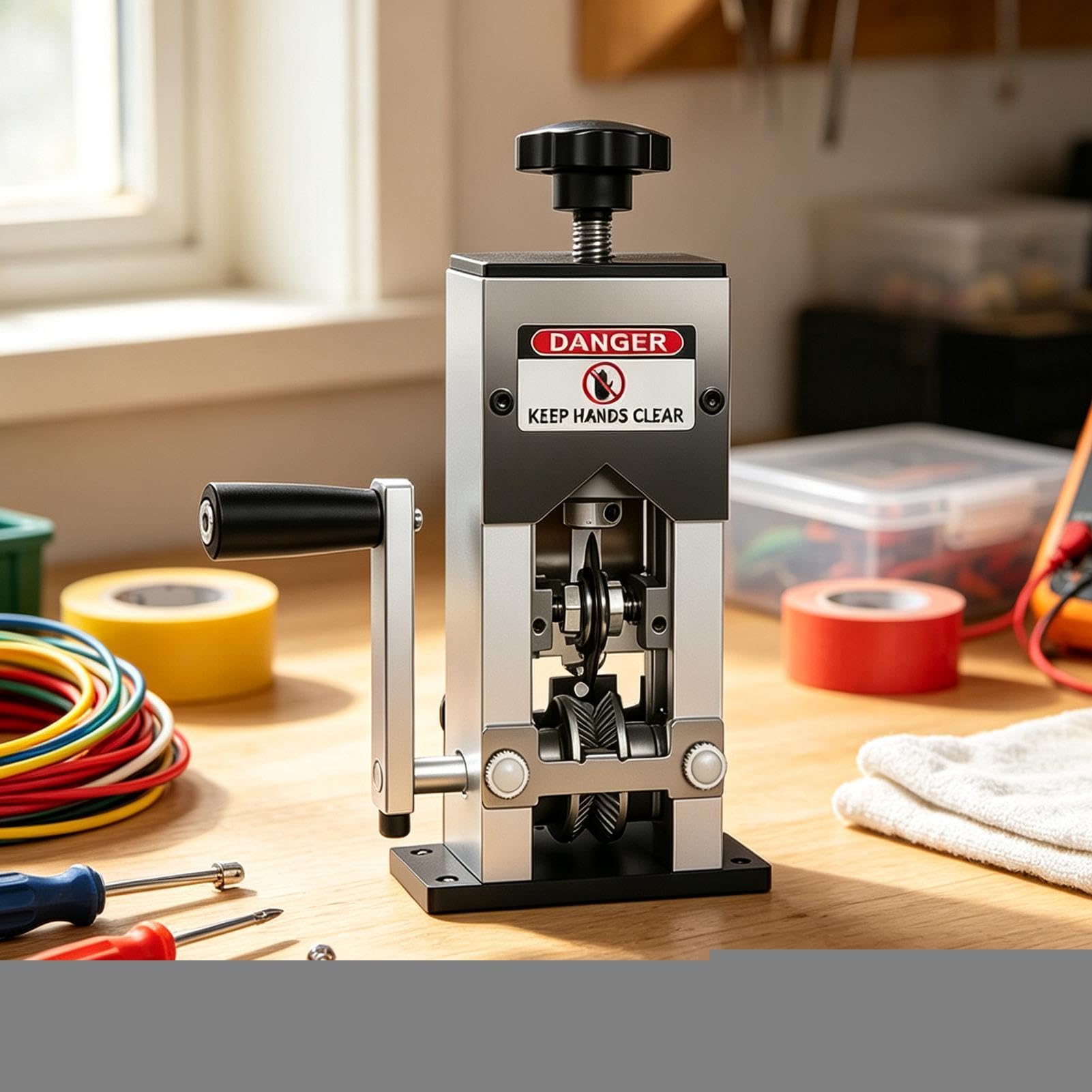 Spelafili Manuale Manovella portatile con impugnatura ergonomica | Macchina spelacavi Per L'In Officine Industriali, Da Macchinisti, Elettricisti E In Ambito Domestico