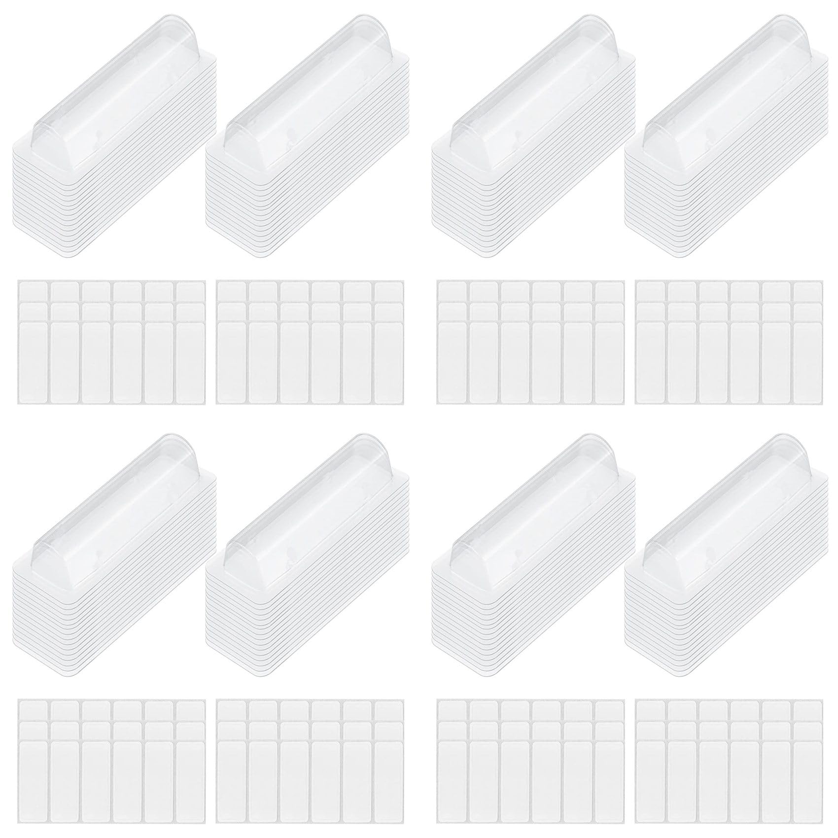 Hndhbfgrt 240Pcs Lip Balm Pouches Clear Plastic Clear Lipstick Money Holder Plastic Domes with Double Side Tape for DIY Crafts