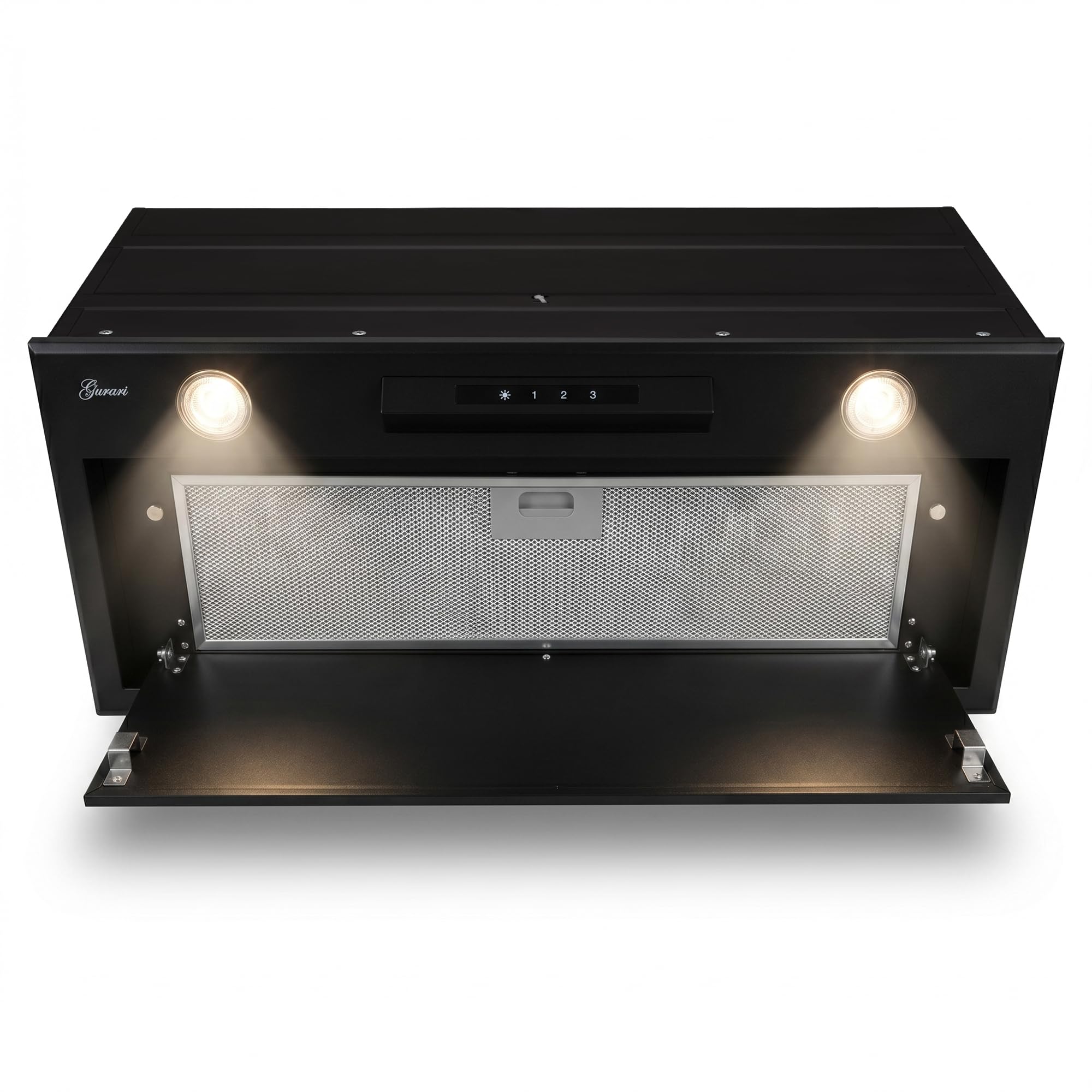 Gurari Dunstabzugshaube 70 cm GCH B 545 BL 70 PRIME Unterbauhaube Schwarz 1000 m³/h Touch Control Fernbedienung Abluft Umluft EEK A