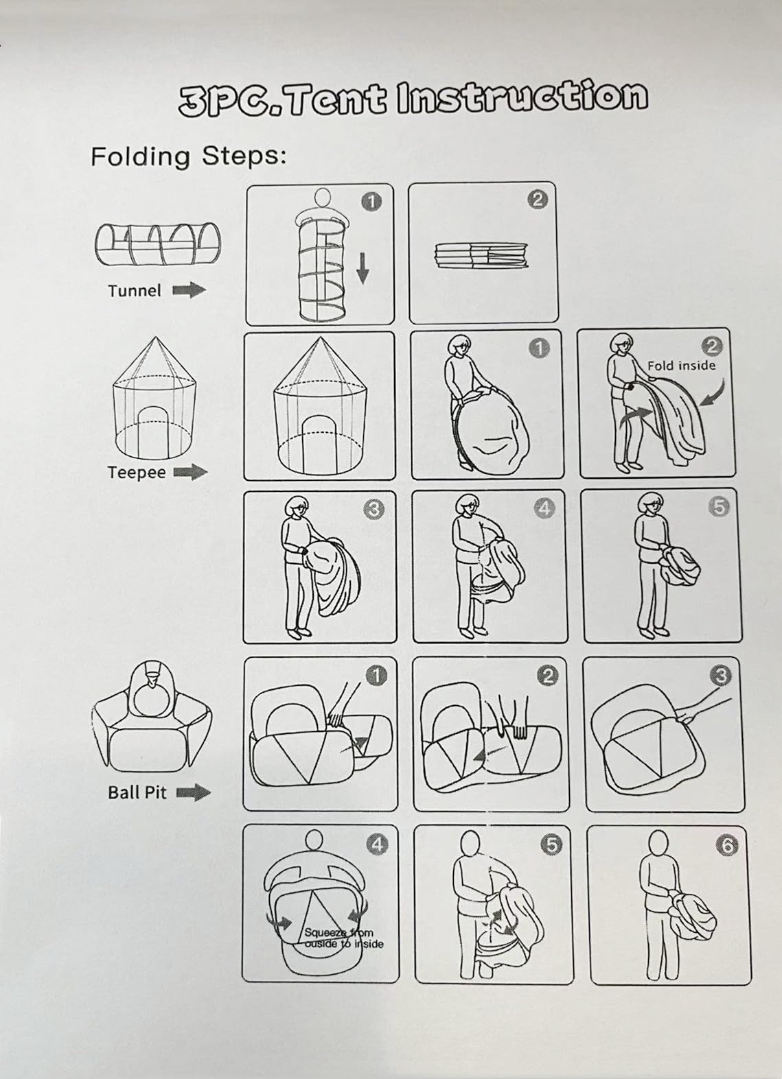 Tienda de Campaña para Niños 3 en 1 Plegable Unicornio, Túnel Emergente y Piscina de Bolas, Casa de Juegos para Jardín para Niños