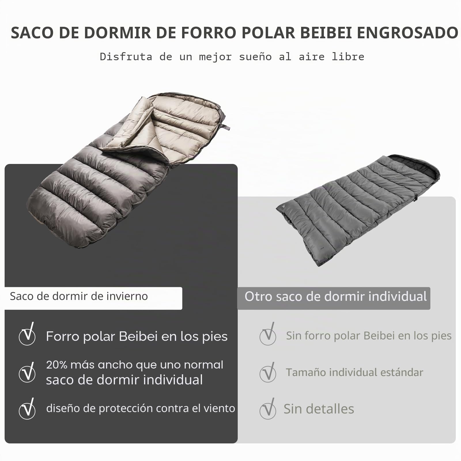 BISINNA Saco de Dormir XL para Adultos, Cuatro Estaciones Sobredimensionado Cálido Cómodo Impermeable Ligero Saco de Dormir, Camping Mochilero Senderismo Interior y Exterior | Saco de dormir XL extra grande y ancho, 3,5 kg, para camping estático y camping