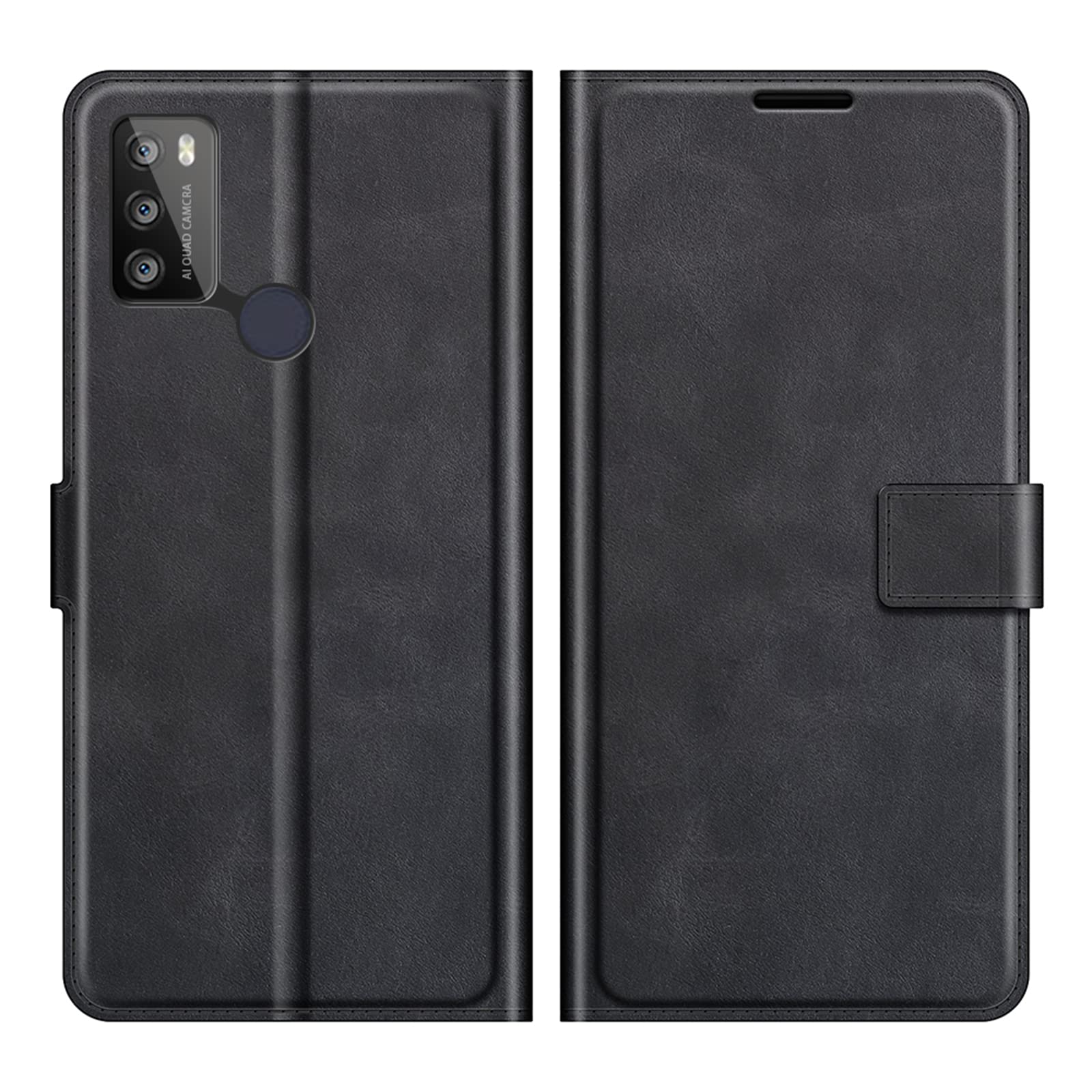 Klapphülle Für Alcatel 1S 2019 – PU Leder Wallet Mit Magnetverschluss, Kartenfächern & Ständerfunktion, Rot