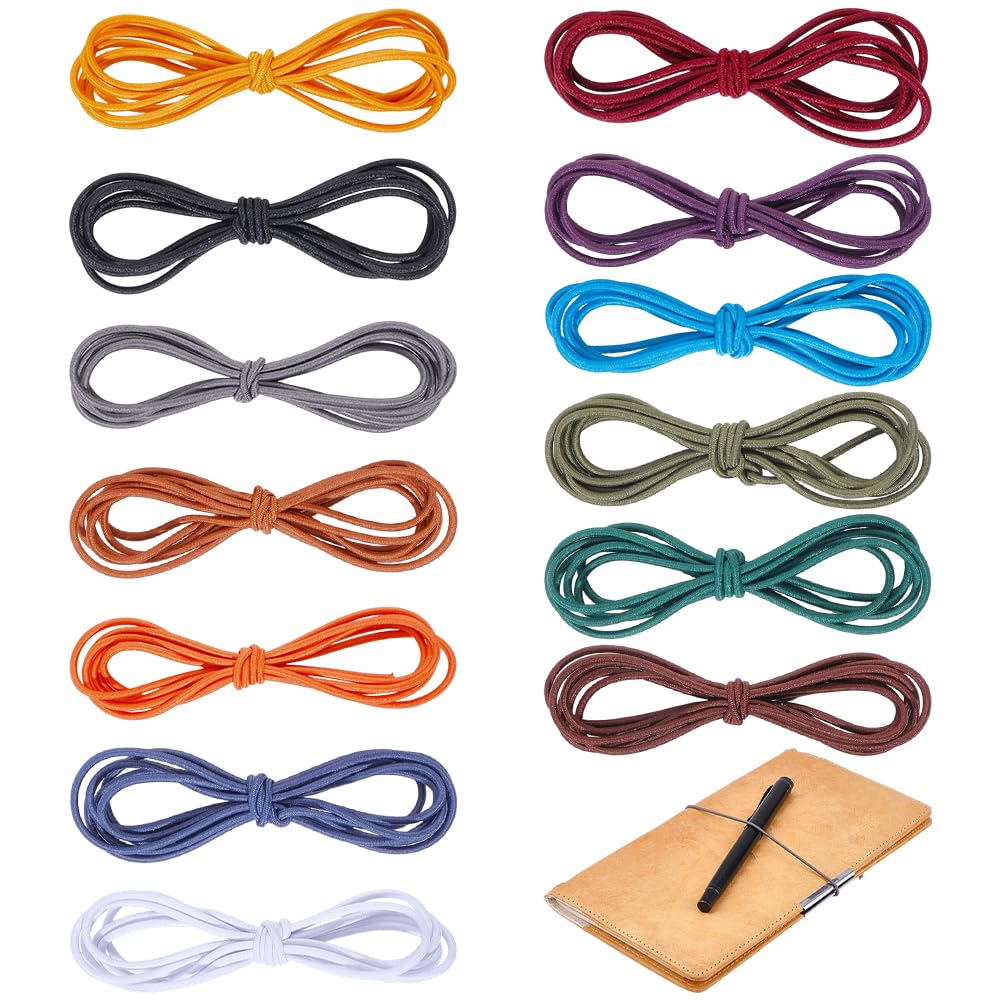 CRASPIRE 13 Colors Elastic Band for Travelers Notebook Accessory 13.1Yd Replacement Stretchy Rubber Strap Wraps Nylon Rope Connecting Insert Refill for Leather Notepad Journal Aesthetic TN Traveler