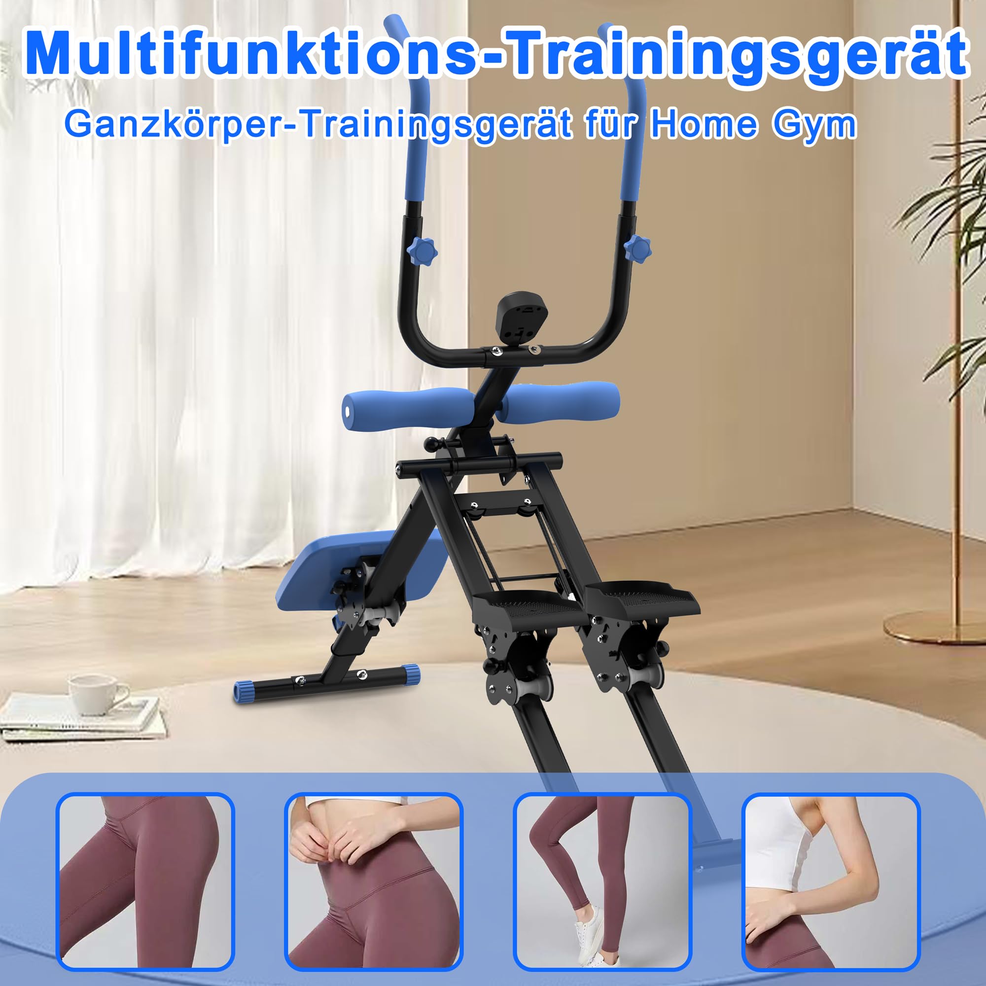2 en 1 escaleras y abdominales – Máquina plegable multifunción para entrenamiento de cuerpo entero para gimnasio en casa
